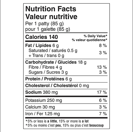 Gardein Galette Haricots Noirs Chipotle sans Gluten Surgelé 340g